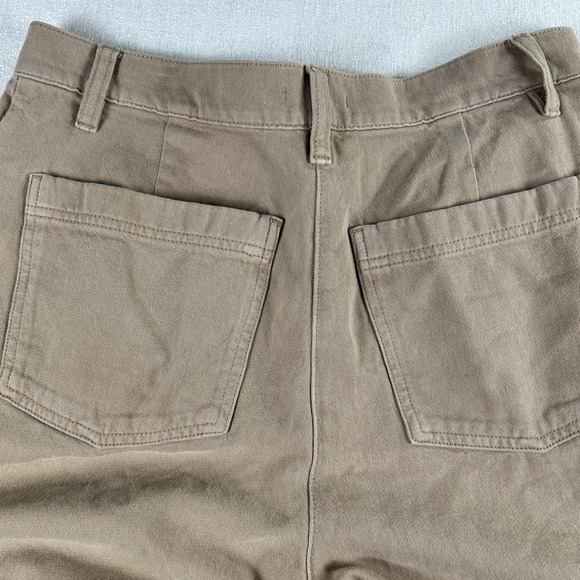 Eileen Fisher Wide Leg Stretch Denim Pants Khaki Women's S Organic Cotton - Picture 11 of 12